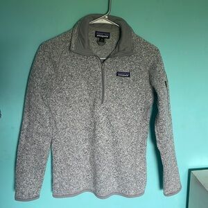 Patagonia womens better sweater 1/4-zip fleece, Heather grey, size XS, warm